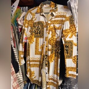 Gold and Black Patterned Dress